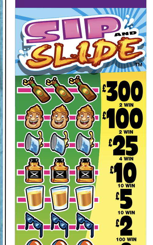 Sip and Slide pull tab ticket